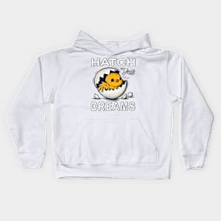 Cute Baby Chicken with Motivational Words. Kids Hoodie